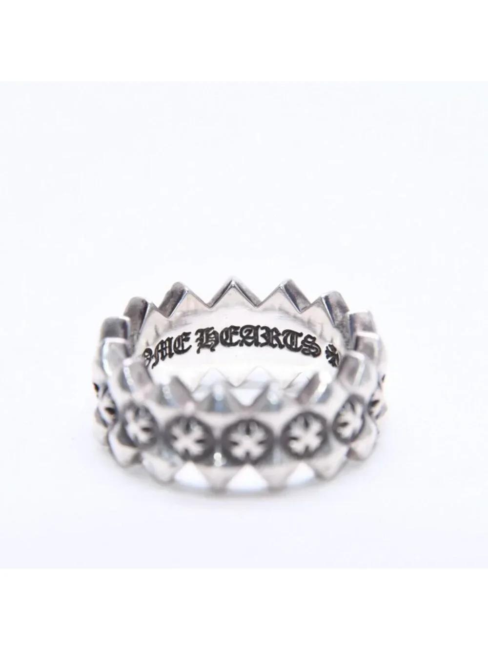 Chrome Hearts Double Pyramid Plus Ring 925 Sterling Silver